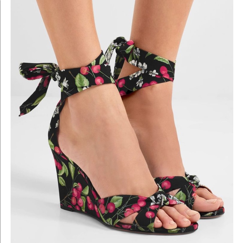 COPY - sz 40 Aquazzura • All Tied Up Cherry Blossom Wedge